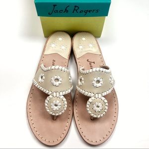 Jack Rogers West Palm Beach Sandal Tan & White 6.5